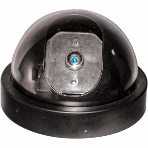 Dummy Dome Camera – Flashing LED, Black, Wall Mount