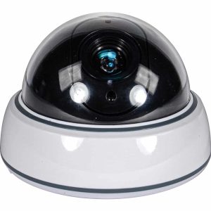Dummy Dome Camera – Flashing LED, White, Wall Mount
