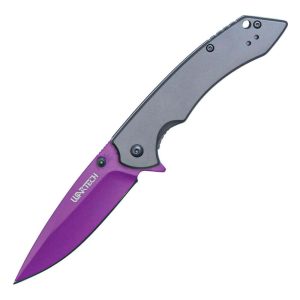 Assisted Open Folding Pocket Knife – 3.5" Blade, Purple